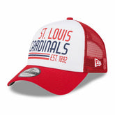 White/Red St. Louis Cardinals New Era Stacked A-Frame Trucker 9FORTY Adjustable Hat