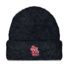 Black St. Louis Cardinals New Era Women's Fuzzy Cuffed Knit Hat