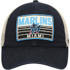 Black Miami Marlins '47 Four Stroke Clean Up Trucker Snapback Hat
