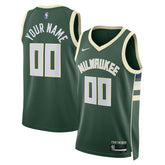 Nike Milwaukee Bucks Unisex Swingman Custom Jersey Hunter Green