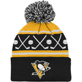 NHL Pittsburgh Penguins Preschool Faceoff Cuffed Knit Hat with Pom