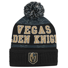 NHL Vegas Golden Knights Youth Puck Cuffed Knit Hat with Pom