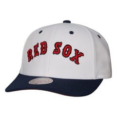 White Boston Red Sox Mitchell & Ness Cooperstown Collection Pro Crown Snapback Hat