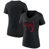 Chicago Bulls Women's Announcer V-Neck T-Shirt sale