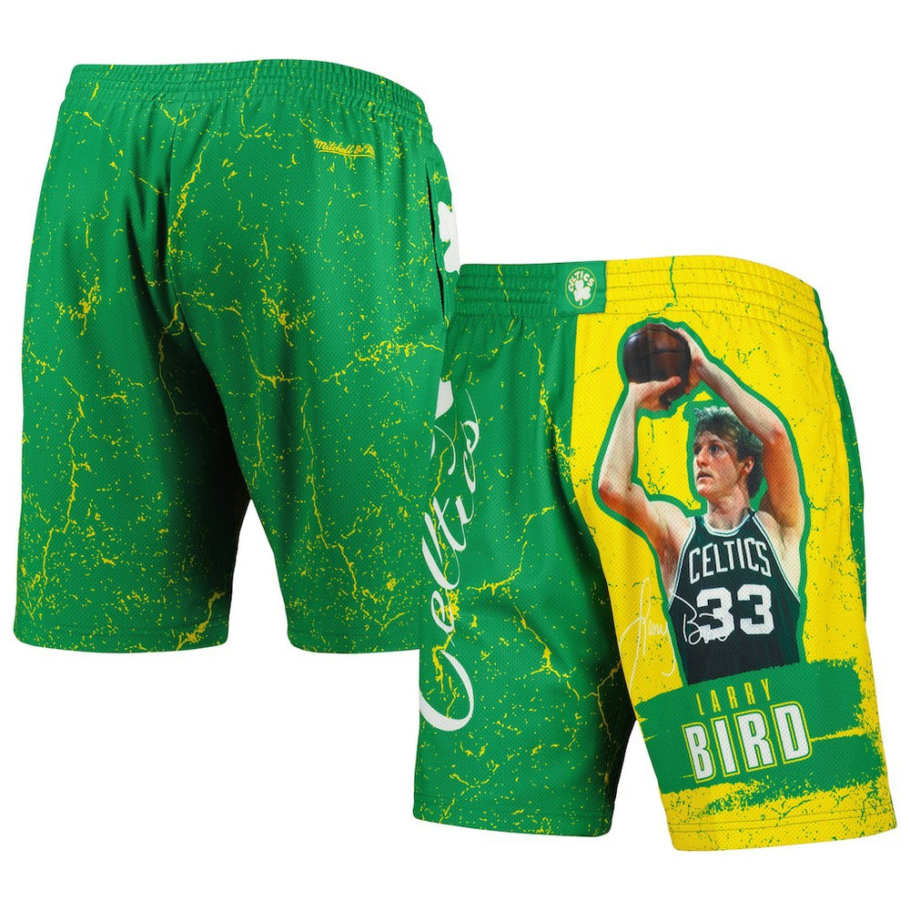 Mitchell & Ness Larry Bird Boston Celtics Hardwood Classics Player Burst Shorts