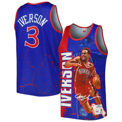 Mitchell & Ness Allen Iverson Philadelphia 76ers 1996-97 Hardwood Classics Player Burst Tank Top