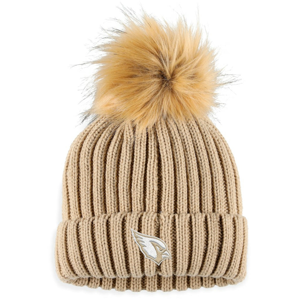 WEAR by Erin Andrews Women's Neutral Cuffed Knit Hat with Pom - Arizona Cardinals Hats