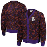 Purple St. Louis Cardinals PLEASURES Cheetah Cardigan Button-Up Sweater
