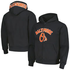 Black Baltimore Orioles PLEASURES Opening Day Full-Zip Hoodie