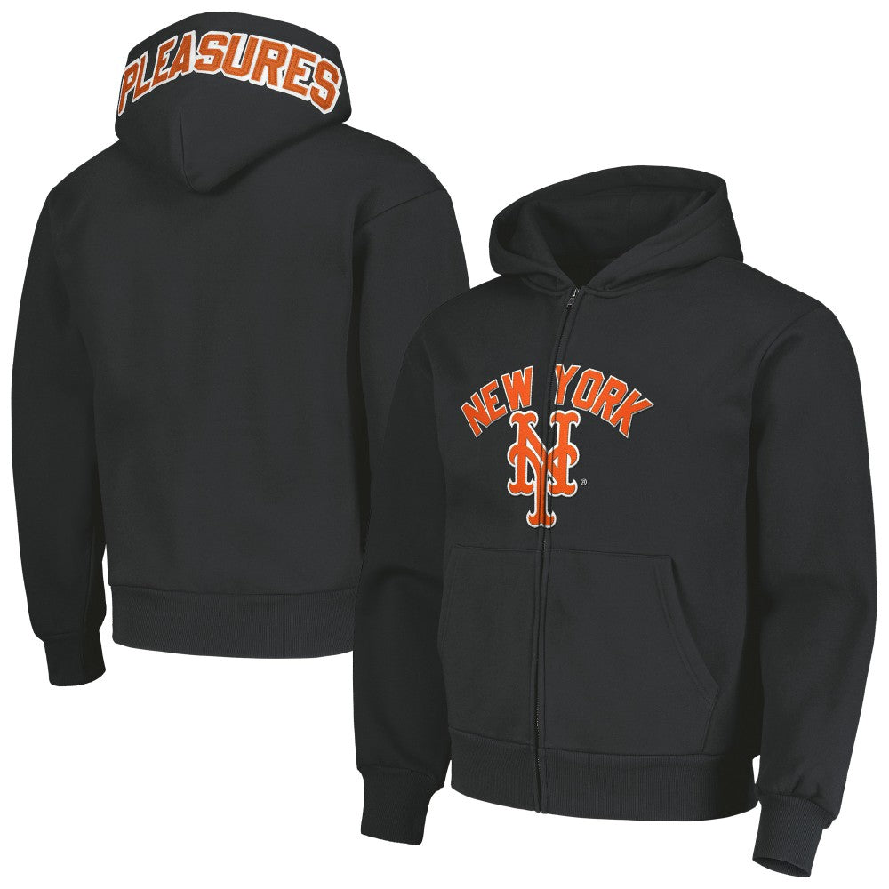 Black New York Mets PLEASURES Opening Day Full-Zip Hoodie