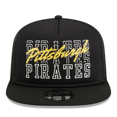 Black Pittsburgh Pirates New Era Street Team A-Frame Trucker 9FIFTY Snapback Hat