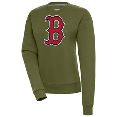 Olive Boston Red Sox Antigua Women's Victory Pullover Sweatshirt