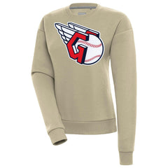 Khaki Cleveland Guardians Antigua Women's Victory Pullover Sweatshirt
