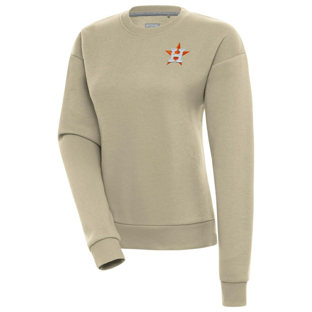 Khaki Houston Astros Antigua Women's Victory Pullover Sweatshirt