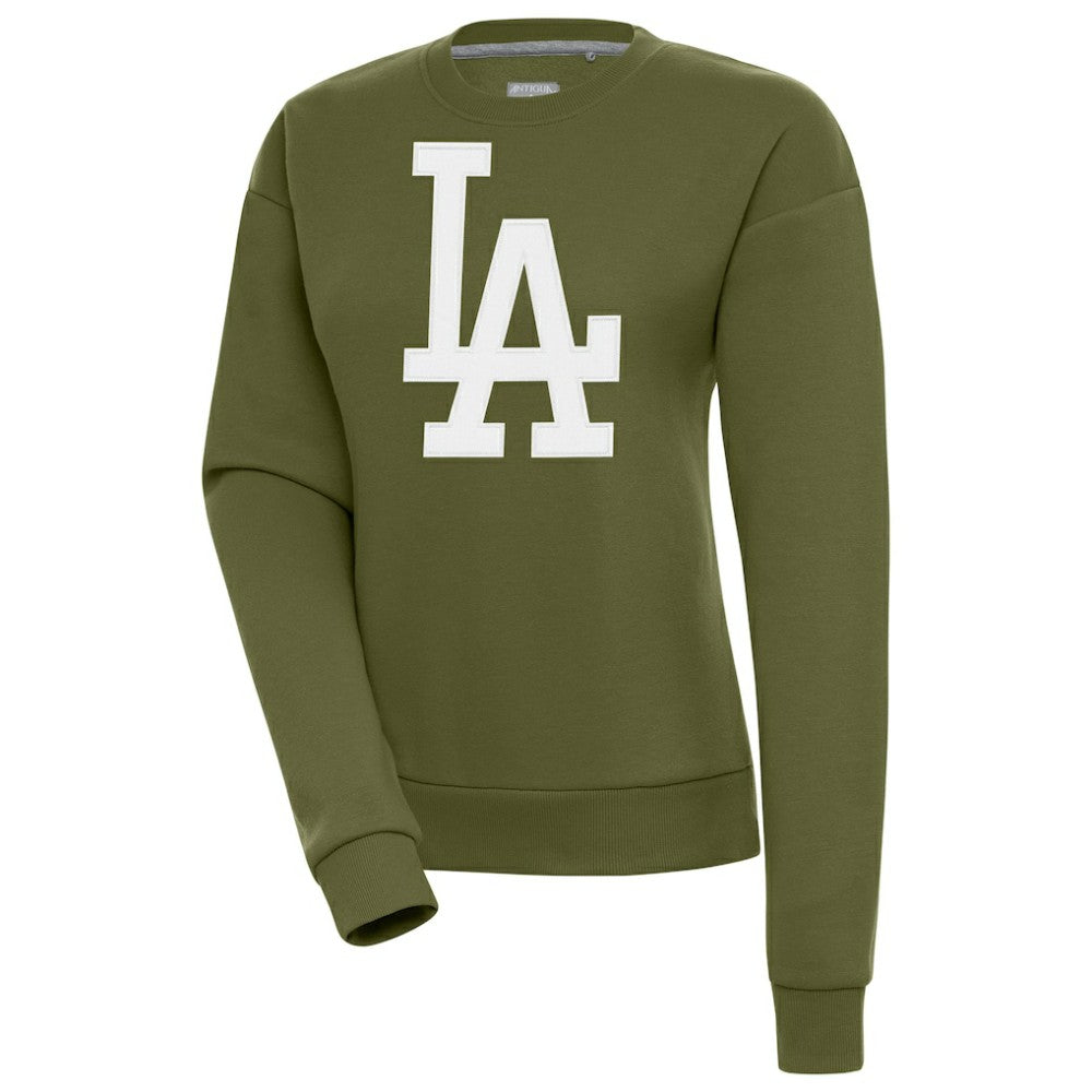 Olive Los Angeles Dodgers Antigua Women's Victory Pullover Sweatshirt