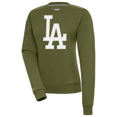 Olive Los Angeles Dodgers Antigua Women's Victory Pullover Sweatshirt