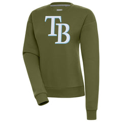Olive Tampa Bay Rays Antigua Women's Victory Pullover Sweatshirt