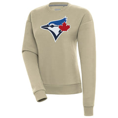 Khaki Toronto Blue Jays Antigua Women's Victory Pullover Sweatshirt