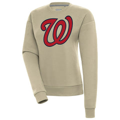 Khaki Washington Nationals Antigua Women's Victory Pullover Sweatshirt