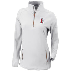 White Boston Red Sox Columbia Women's Omni-Wick Outward Nine Quarter-Zip Pullover Top
