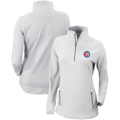 White Chicago Cubs Columbia Women's Omni-Wick Outward Nine Quarter-Zip Pullover Top