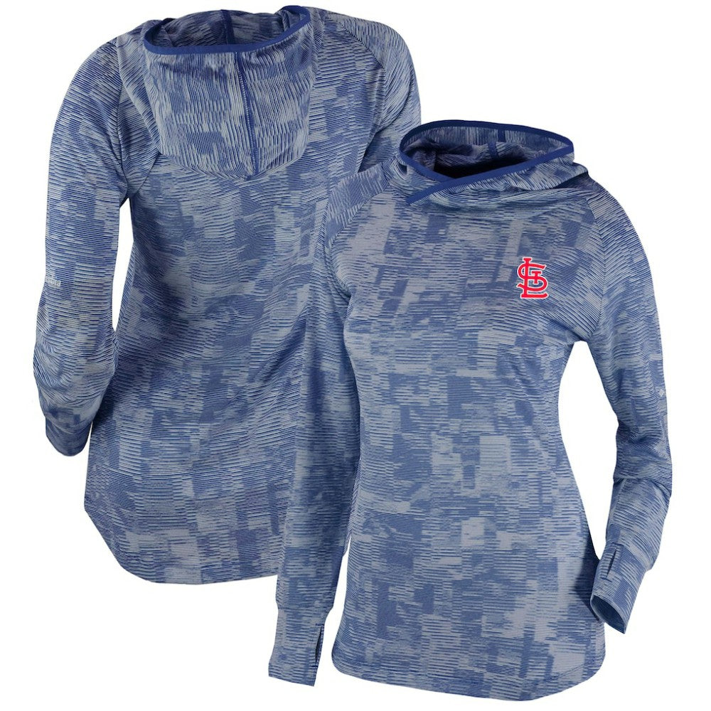 Navy St. Louis Cardinals Columbia Women's Omni-Wick Sunday Ball Pullover Hoodie