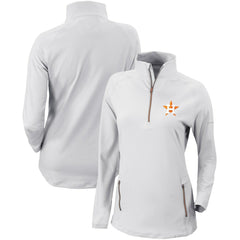 White Houston Astros Columbia Women's Omni-Wick Outward Nine Quarter-Zip Pullover Top