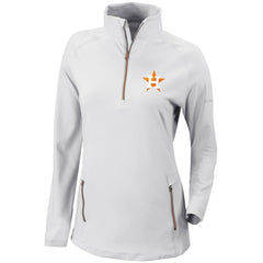 White Houston Astros Columbia Women's Omni-Wick Outward Nine Quarter-Zip Pullover Top