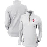 White Philadelphia Phillies Columbia Women's Omni-Wick Outward Nine Quarter-Zip Pullover Top