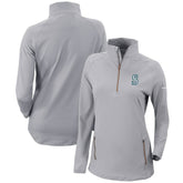 Gray Seattle Mariners Columbia Women's Omni-Wick Outward Nine Quarter-Zip Pullover Top