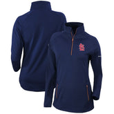 Navy St. Louis Cardinals Columbia Women's Omni-Wick Outward Nine Quarter-Zip Pullover Top
