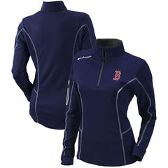 Navy Boston Red Sox Columbia Women's Omni-Wick Shotgun Quarter-Zip Pullover Top
