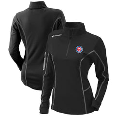Black Chicago Cubs Columbia Women's Omni-Wick Shotgun Quarter-Zip Pullover Top