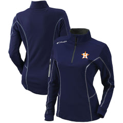 Navy Houston Astros Columbia Women's Omni-Wick Shotgun Quarter-Zip Pullover Top