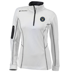 White Milwaukee Brewers Columbia Women's Omni-Wick Shotgun Quarter-Zip Pullover Top
