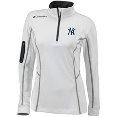 White New York Yankees Columbia Women's Omni-Wick Shotgun Quarter-Zip Pullover Top