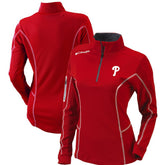 Red Philadelphia Phillies Columbia Women's Omni-Wick Shotgun Quarter-Zip Pullover Top