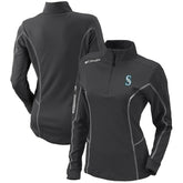 Charcoal Seattle Mariners Columbia Women's Omni-Wick Shotgun Quarter-Zip Pullover Top