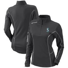 Charcoal Seattle Mariners Columbia Women's Omni-Wick Shotgun Quarter-Zip Pullover Top