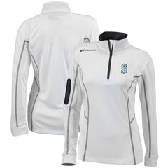 White Seattle Mariners Columbia Women's Omni-Wick Shotgun Quarter-Zip Pullover Top