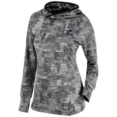Black Miami Marlins Columbia Women's Omni-Wick Sunday Ball Pullover Hoodie