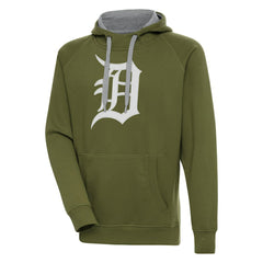 Olive Detroit Tigers Antigua Victory Pullover Hoodie