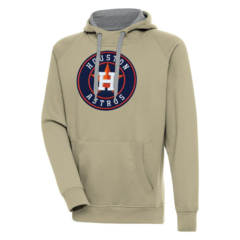 Khaki Houston Astros Antigua Victory Pullover Hoodie
