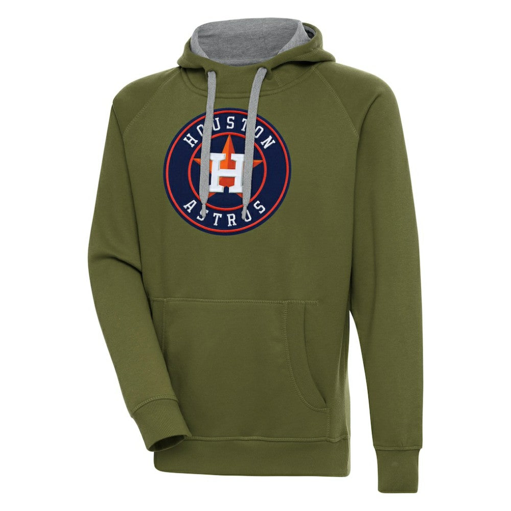 Olive Houston Astros Antigua Victory Pullover Hoodie