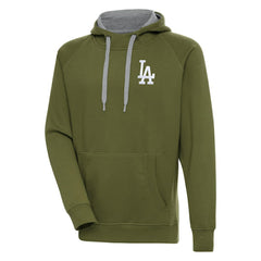 Olive Los Angeles Dodgers Antigua Victory Pullover Hoodie