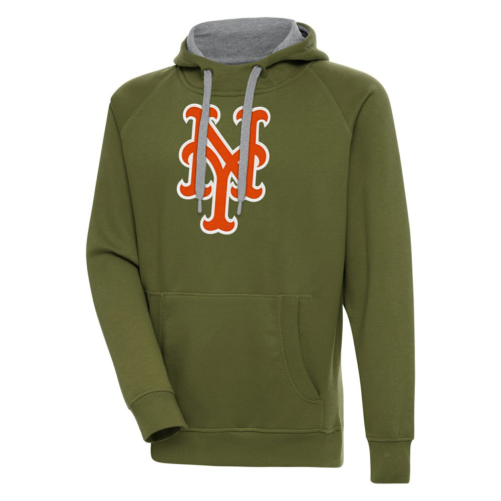 Olive New York Mets Antigua Victory Pullover Hoodie