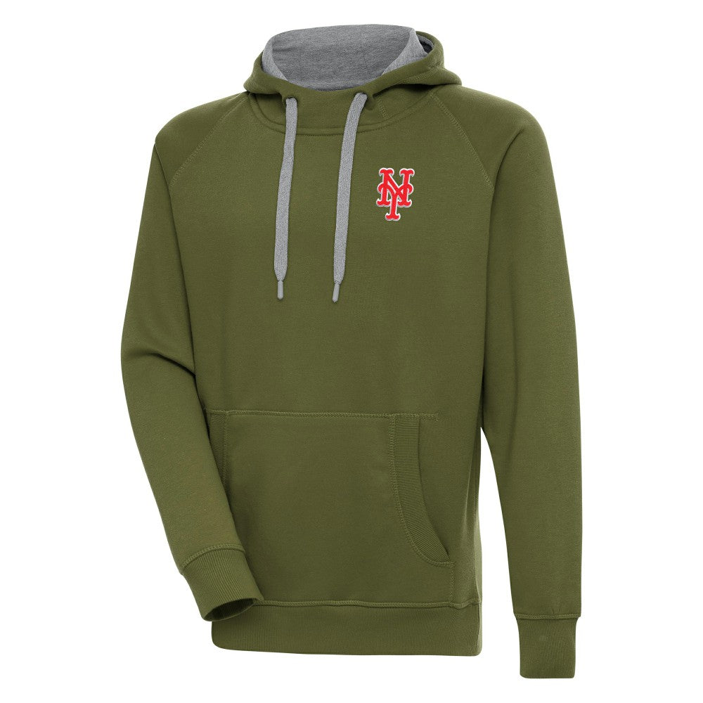 Olive New York Mets Antigua Victory Pullover Hoodie