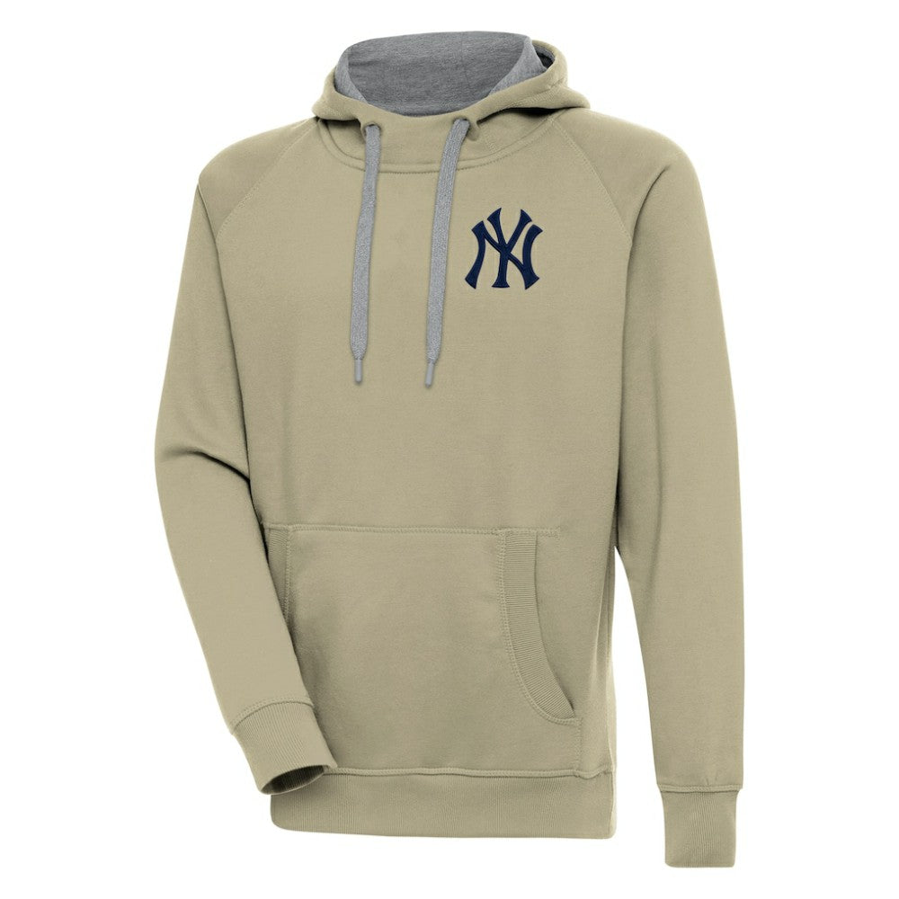 Khaki New York Yankees Antigua Victory Pullover Hoodie