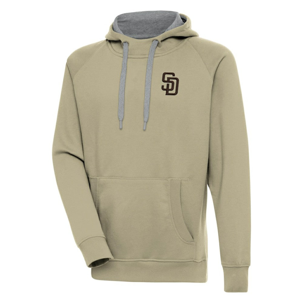Khaki San Diego Padres Antigua Victory Pullover Hoodie