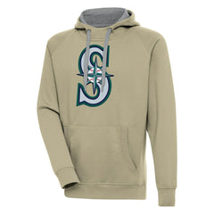 Khaki Seattle Mariners Antigua Victory Pullover Hoodie